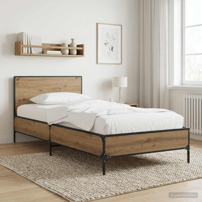 vidaXL Bed Frame with Headboard Artisian Oak 80 x 200 cm