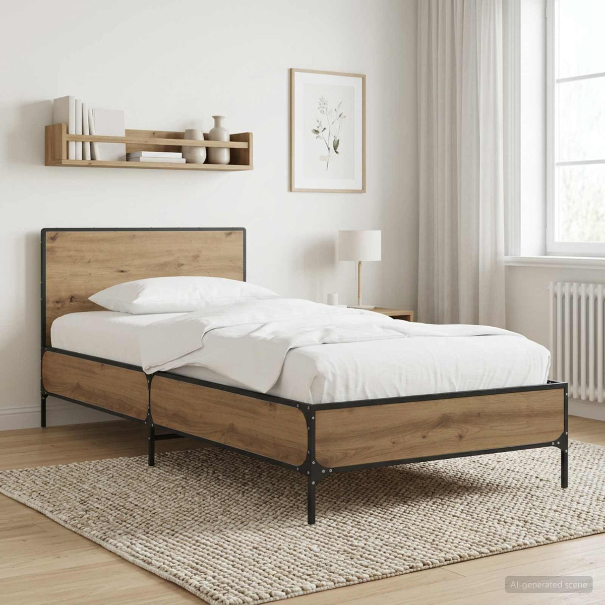 vidaXL Bed Frame with Headboard Artisan Oak 80 x 200 cm