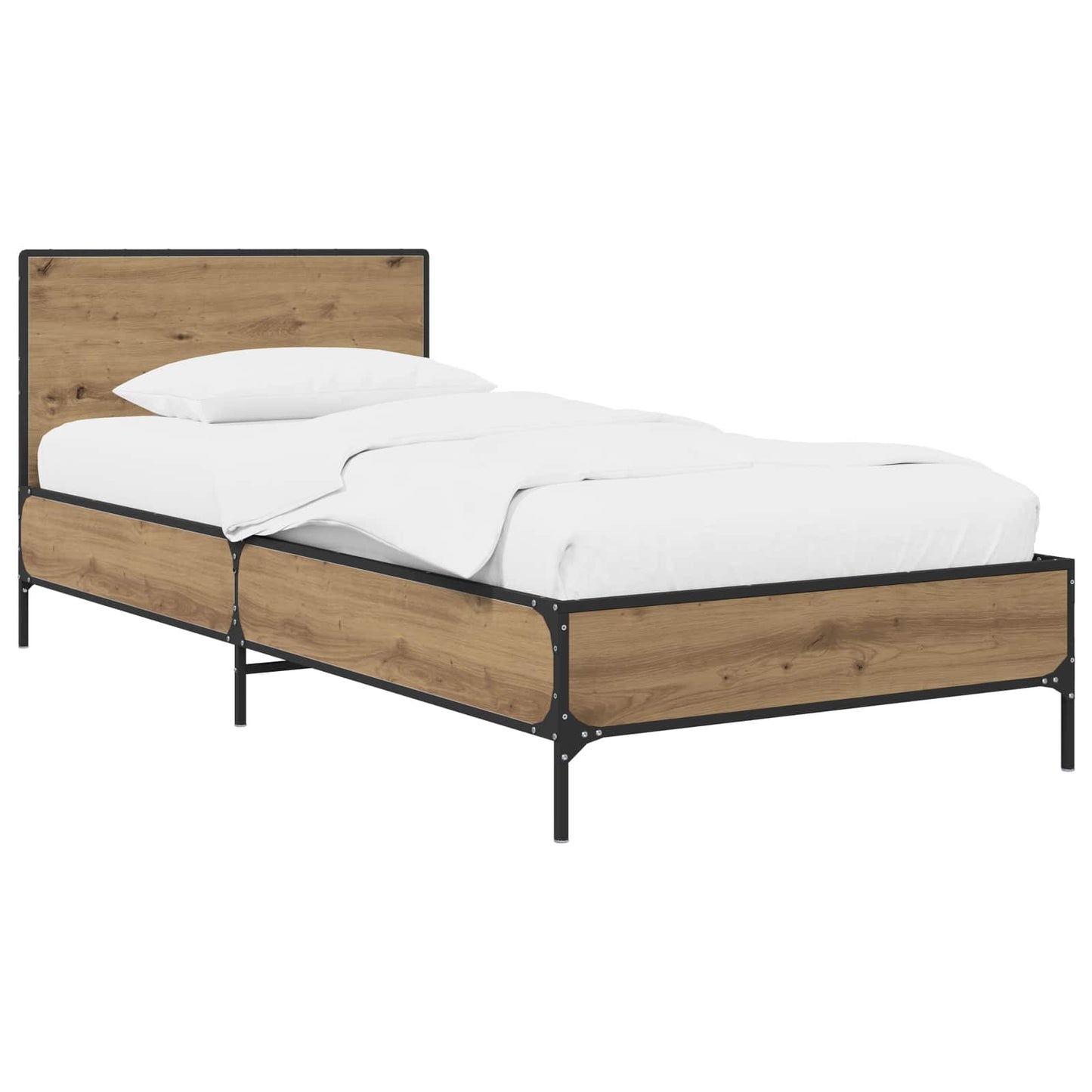 vidaXL Bed Frame with Headboard Artisian Oak 80 x 200 cm
