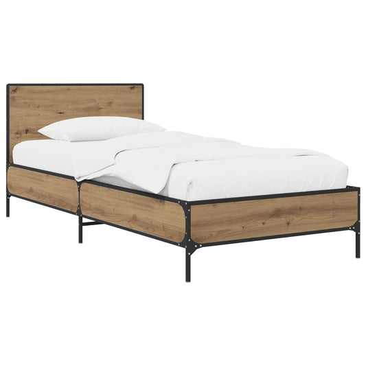 vidaXL Bed Frame with Headboard Artisian Oak 80 x 200 cm