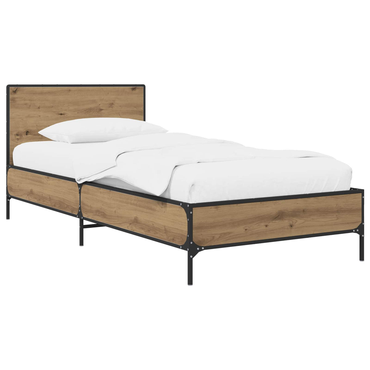 vidaXL Bed Frame with Headboard Artisan Oak 80 x 200 cm