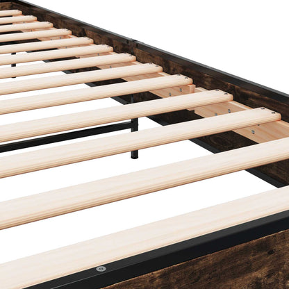 vidaXL Bed Frame Smoked Oak 80 x 200 cm Engineered Wood