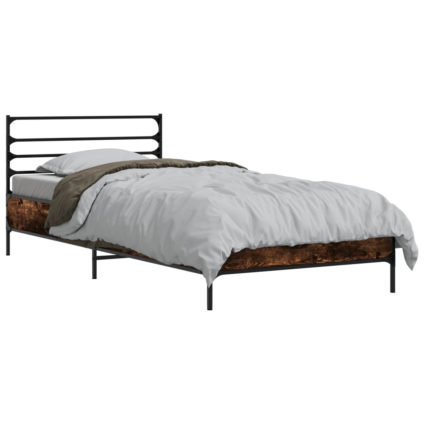 vidaXL Bed Frame Smoked Oak 80 x 200 cm Engineered Wood