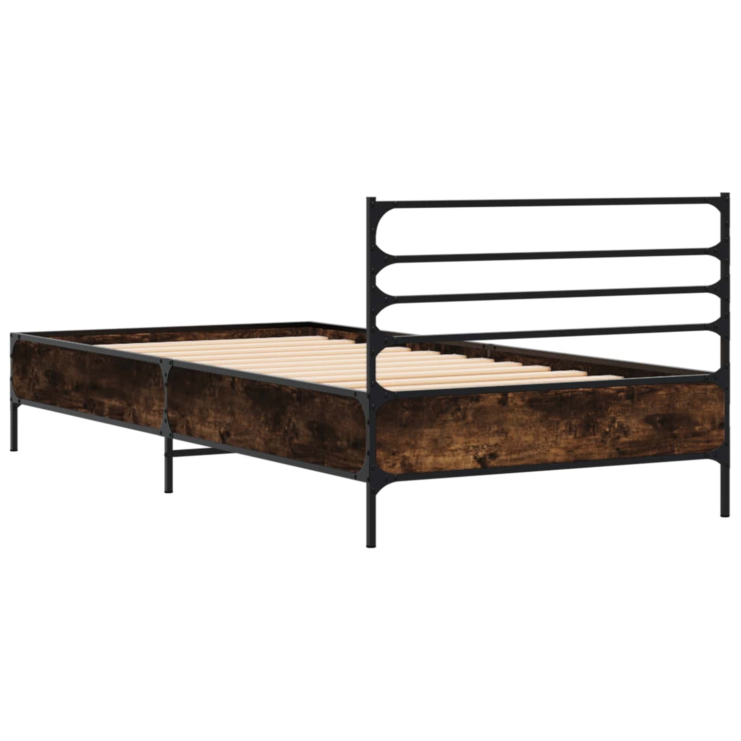 vidaXL Bed Frame Smoked Oak 80 x 200 cm Engineered Wood