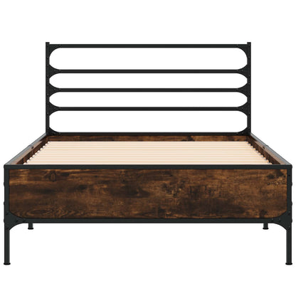 vidaXL Bed Frame Smoked Oak 80 x 200 cm Engineered Wood