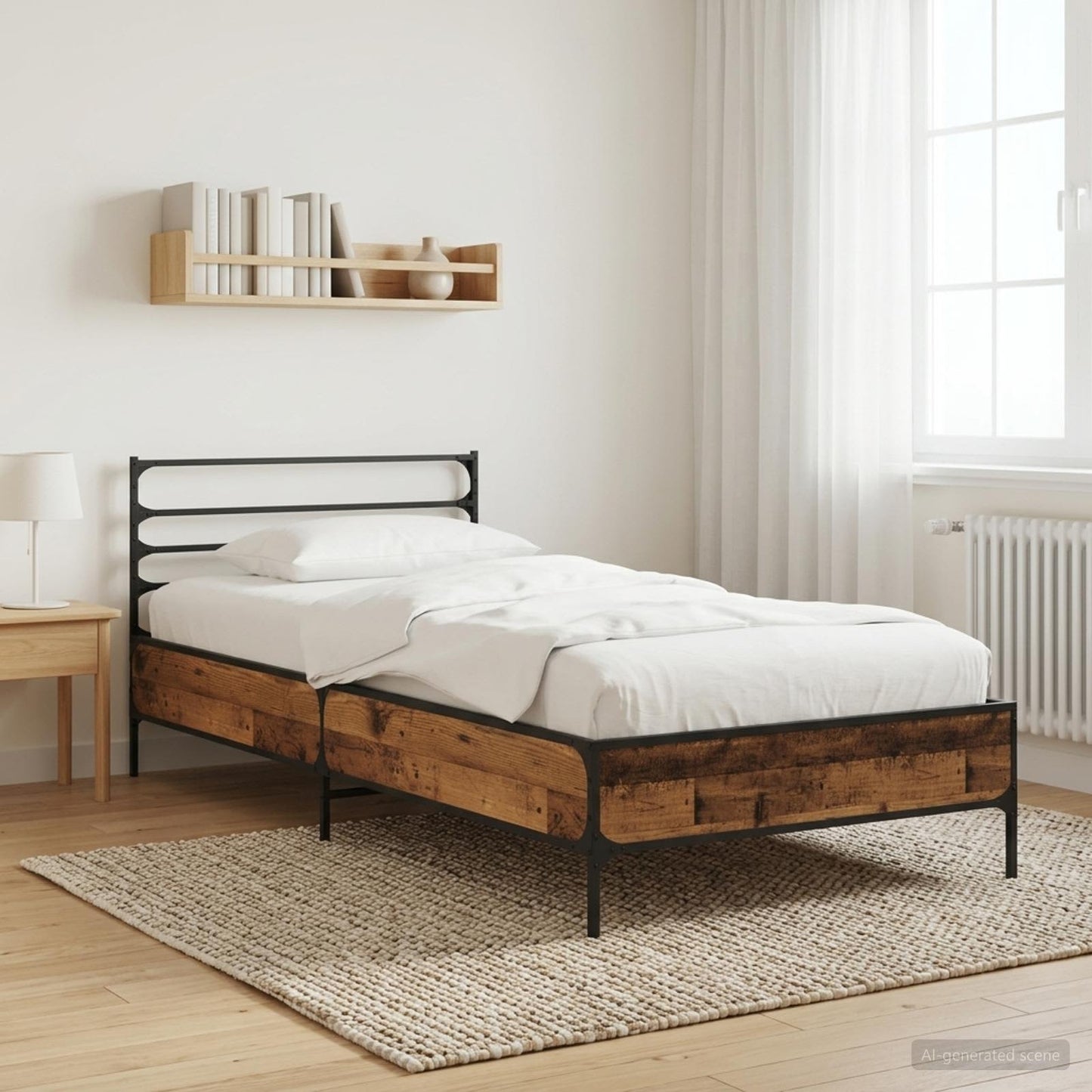 vidaXL Bed Frame Old Wood 80 x 200 cm Engineered Wood