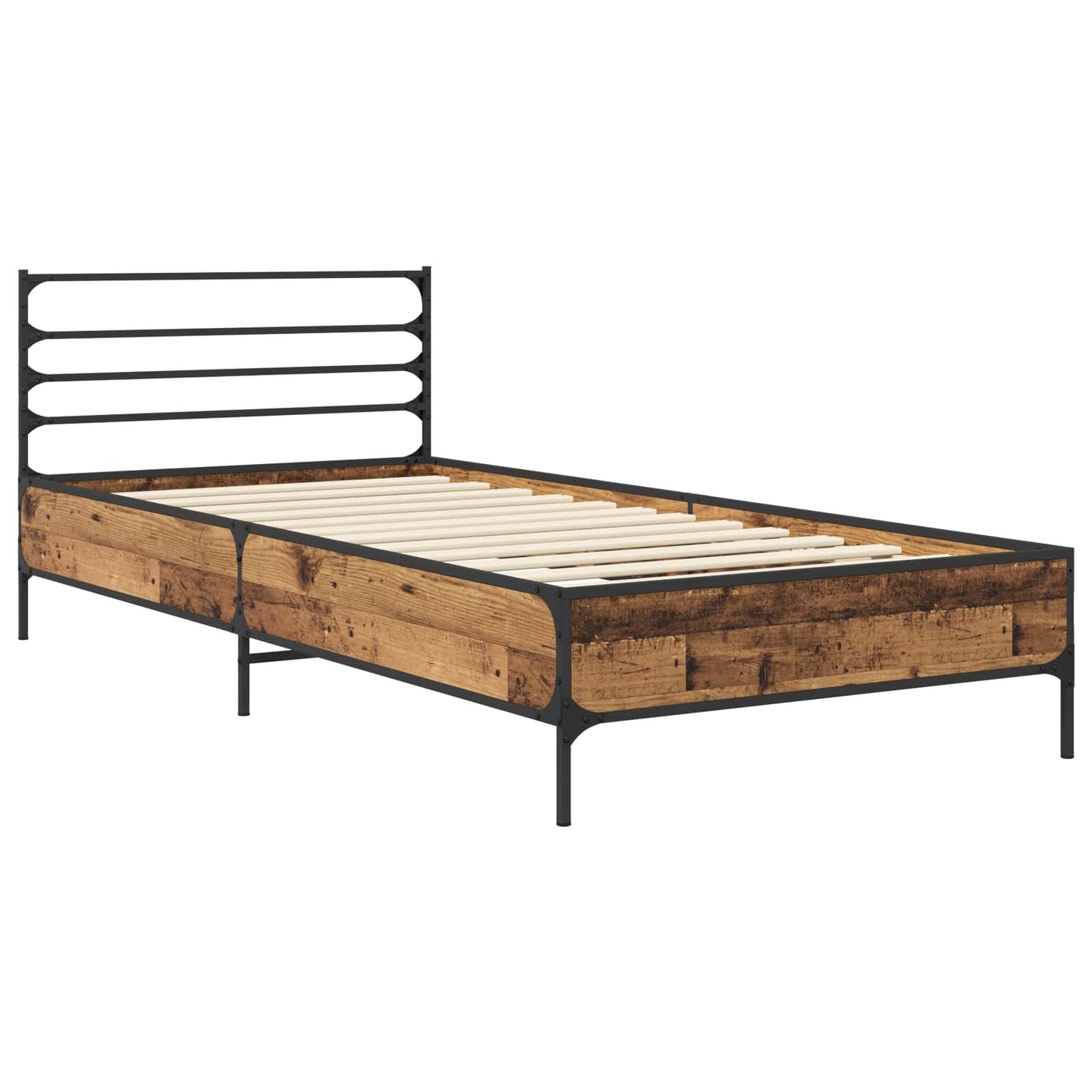 vidaXL Bed Frame Old Wood 80 x 200 cm Engineered Wood