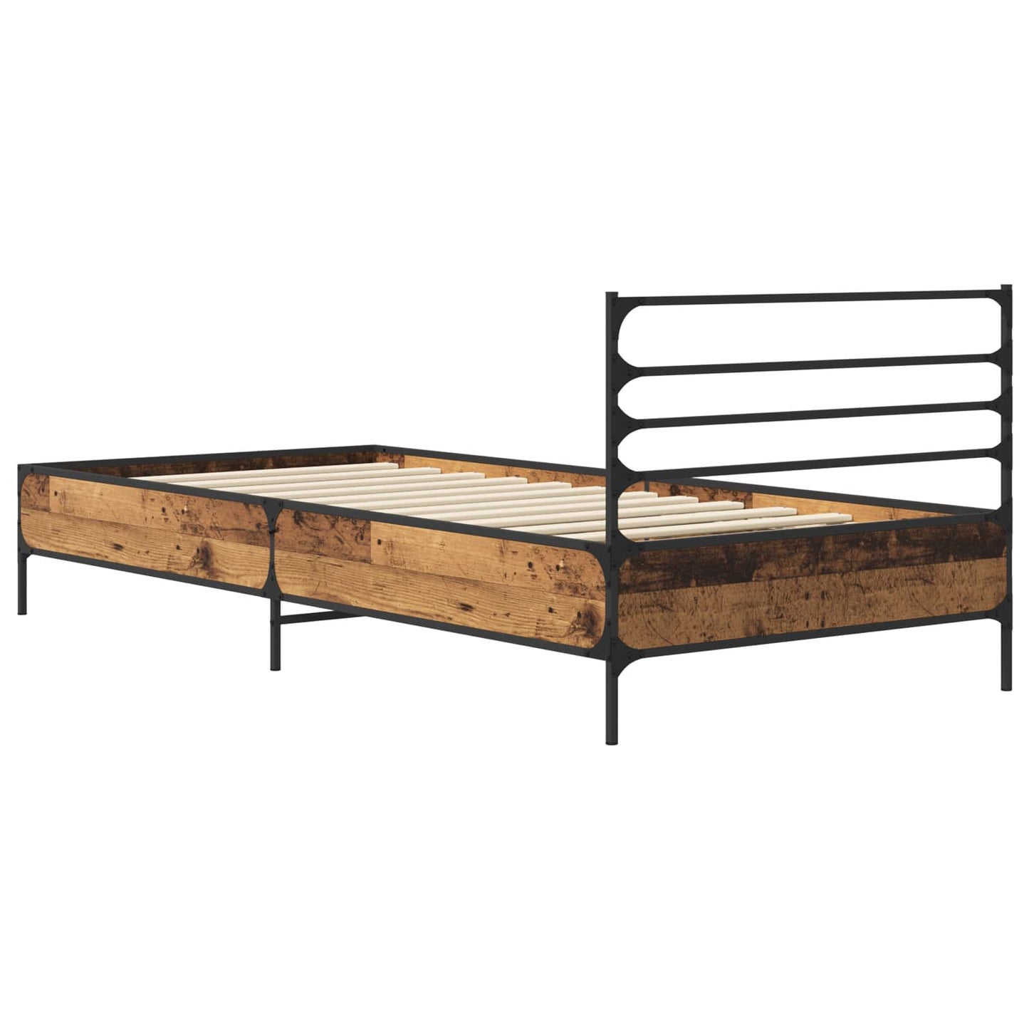 vidaXL Bed Frame Old Wood 80 x 200 cm Engineered Wood