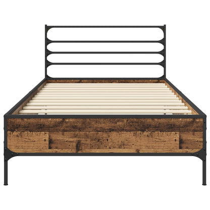 vidaXL Bed Frame Old Wood 80 x 200 cm Engineered Wood