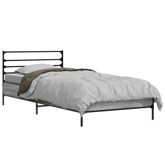 vidaXL Bed Frame Grey Sonoma 80 x 200 cm Engineered Wood