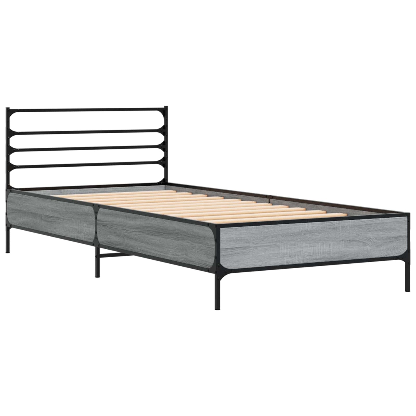 vidaXL Bed Frame Grey Sonoma 80 x 200 cm Engineered Wood