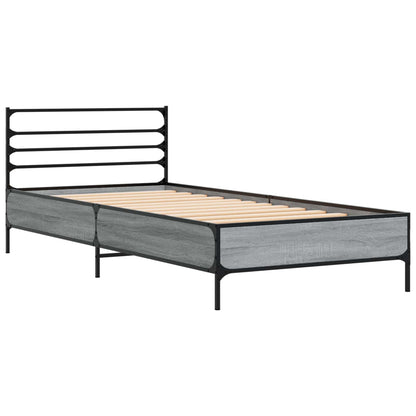 vidaXL Bed Frame Grey Sonoma 80 x 200 cm Engineered Wood