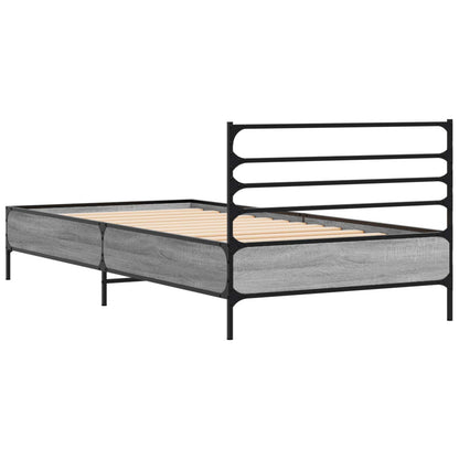 vidaXL Bed Frame Grey Sonoma 80 x 200 cm Engineered Wood