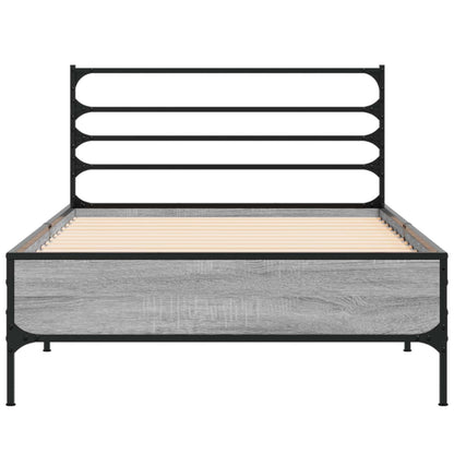 vidaXL Bed Frame Grey Sonoma 80 x 200 cm Engineered Wood