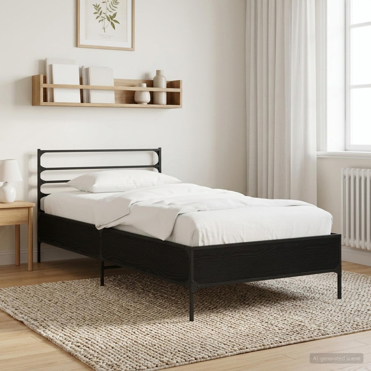 vidaXL Bed Frame Black Oak 80 x 200 cm Engineered Wood