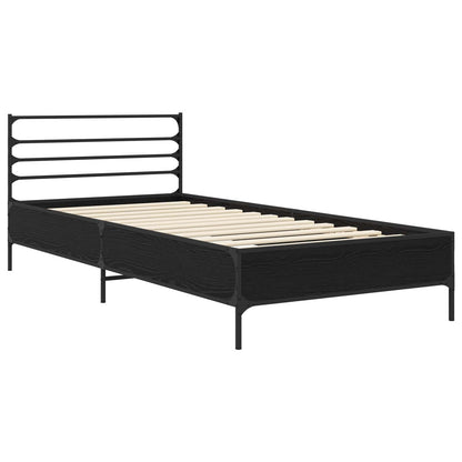 vidaXL Bed Frame Black Oak 80 x 200 cm Engineered Wood