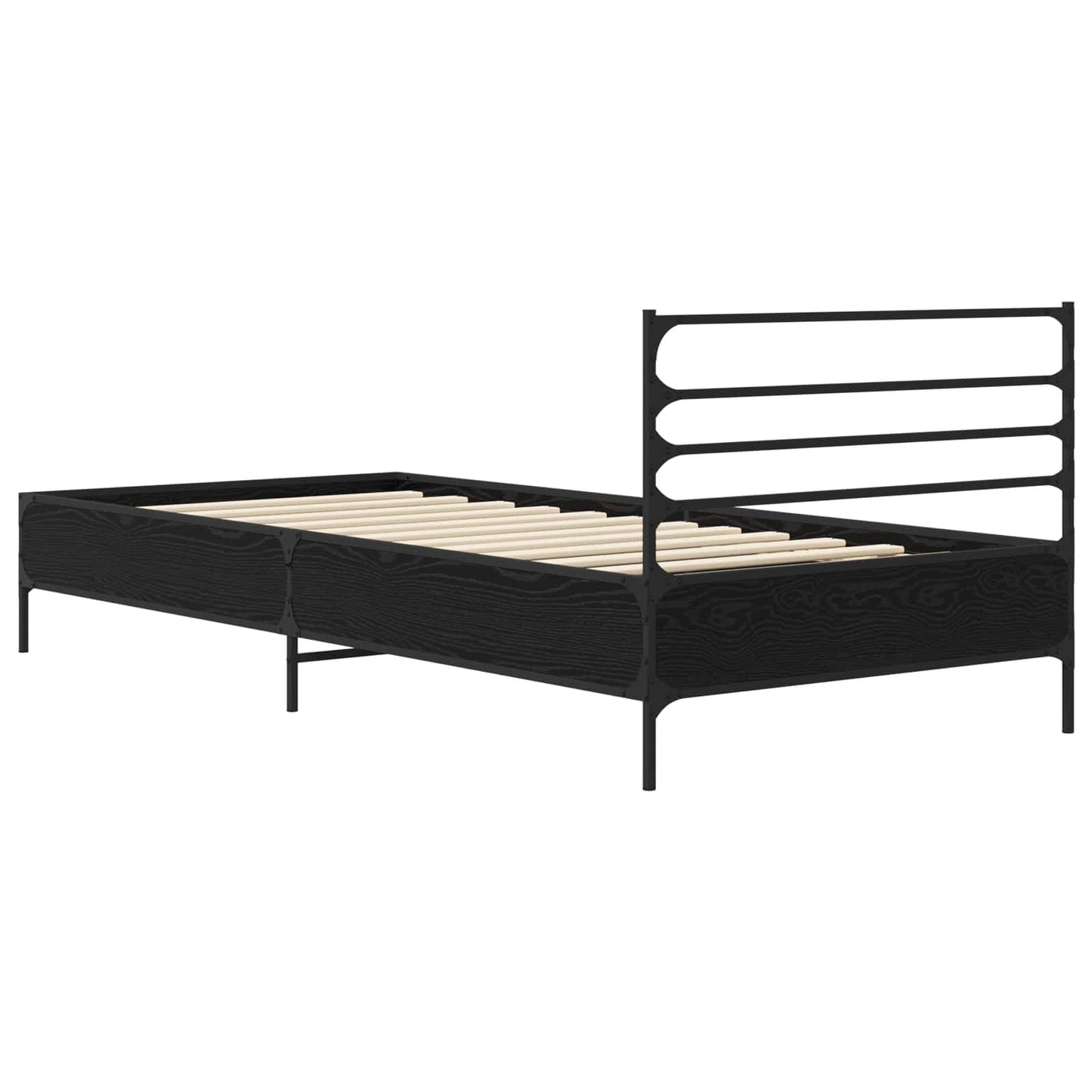 vidaXL Bed Frame Black Oak 80 x 200 cm Engineered Wood