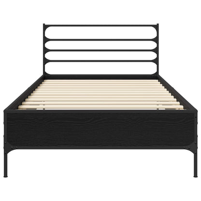 vidaXL Bed Frame Black Oak 80 x 200 cm Engineered Wood