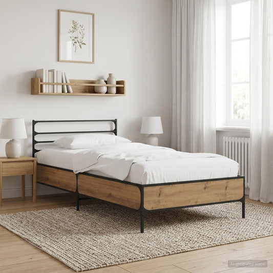 vidaXL Bed Frame Artisian Oak 80 x 200 cm Engineered Wood