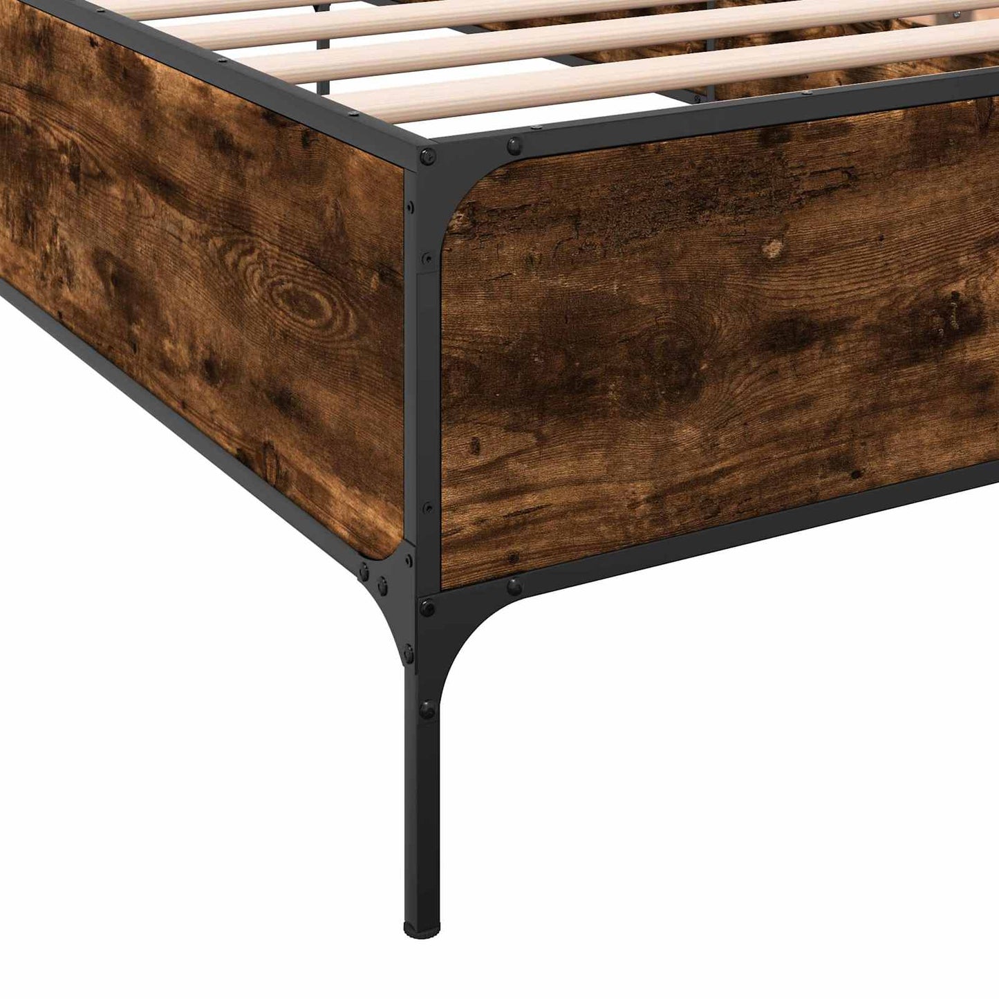 vidaXL Bed Frame Smoke Oak 80 x 200 cm Engineered Wood