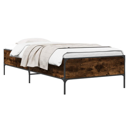 vidaXL Bed Frame Smoke Oak 80 x 200 cm Engineered Wood