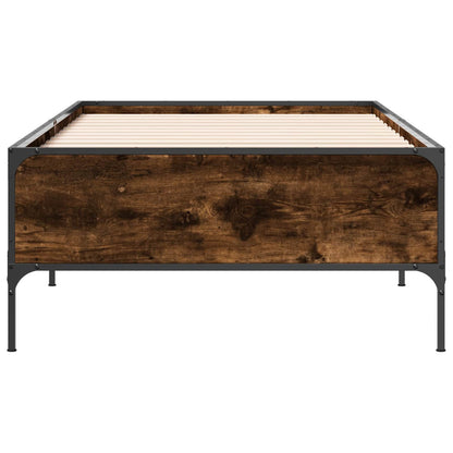 vidaXL Bed Frame Smoke Oak 80 x 200 cm Engineered Wood