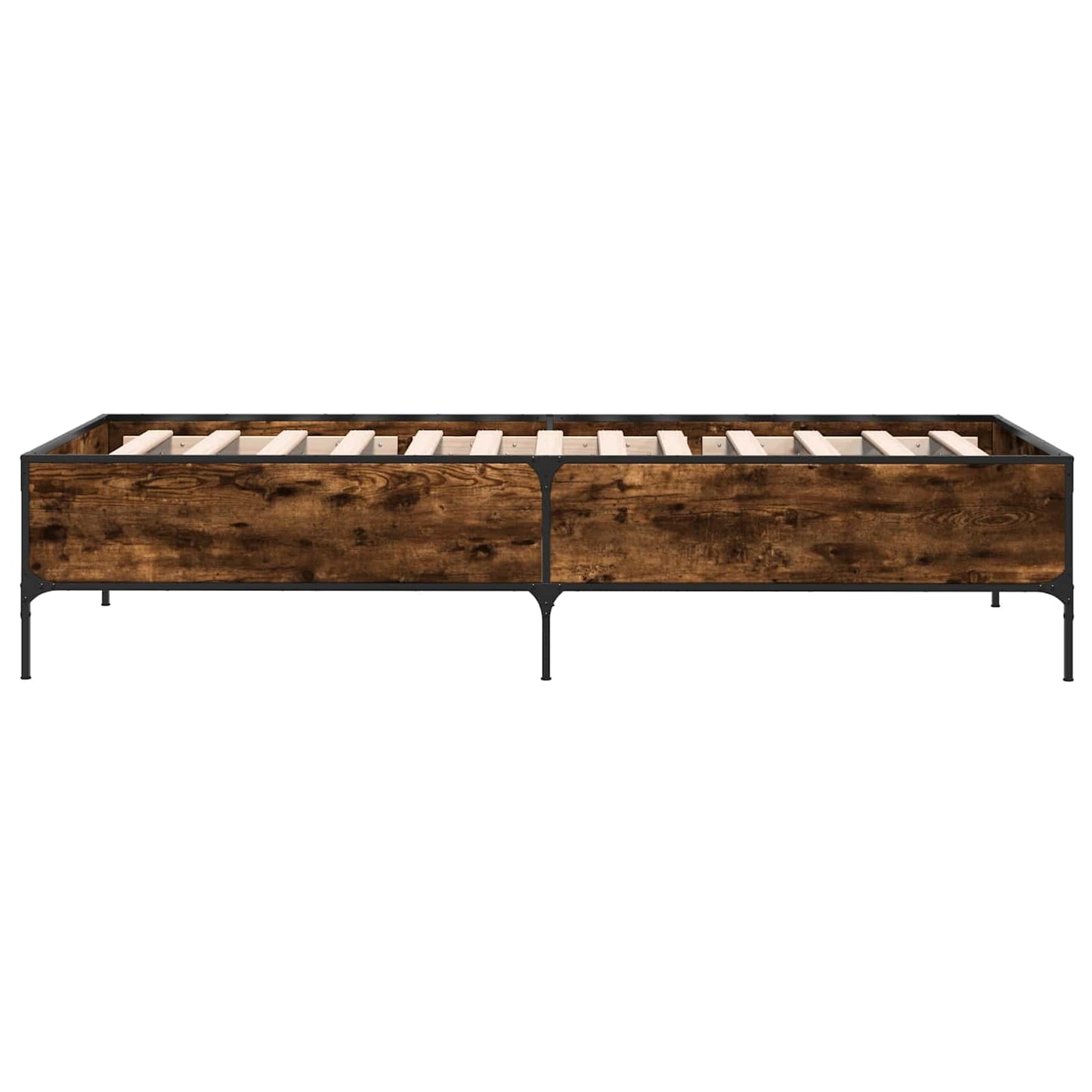 vidaXL Bed Frame Smoke Oak 80 x 200 cm Engineered Wood