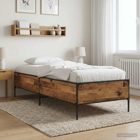vidaXL Bed Frame Old Wood 80 x 200 cm Engineered Wood