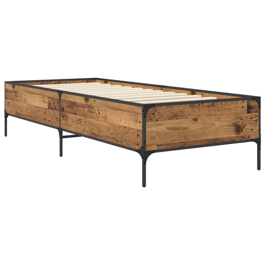 vidaXL Bed Frame Old Wood 80 x 200 cm Engineered Wood