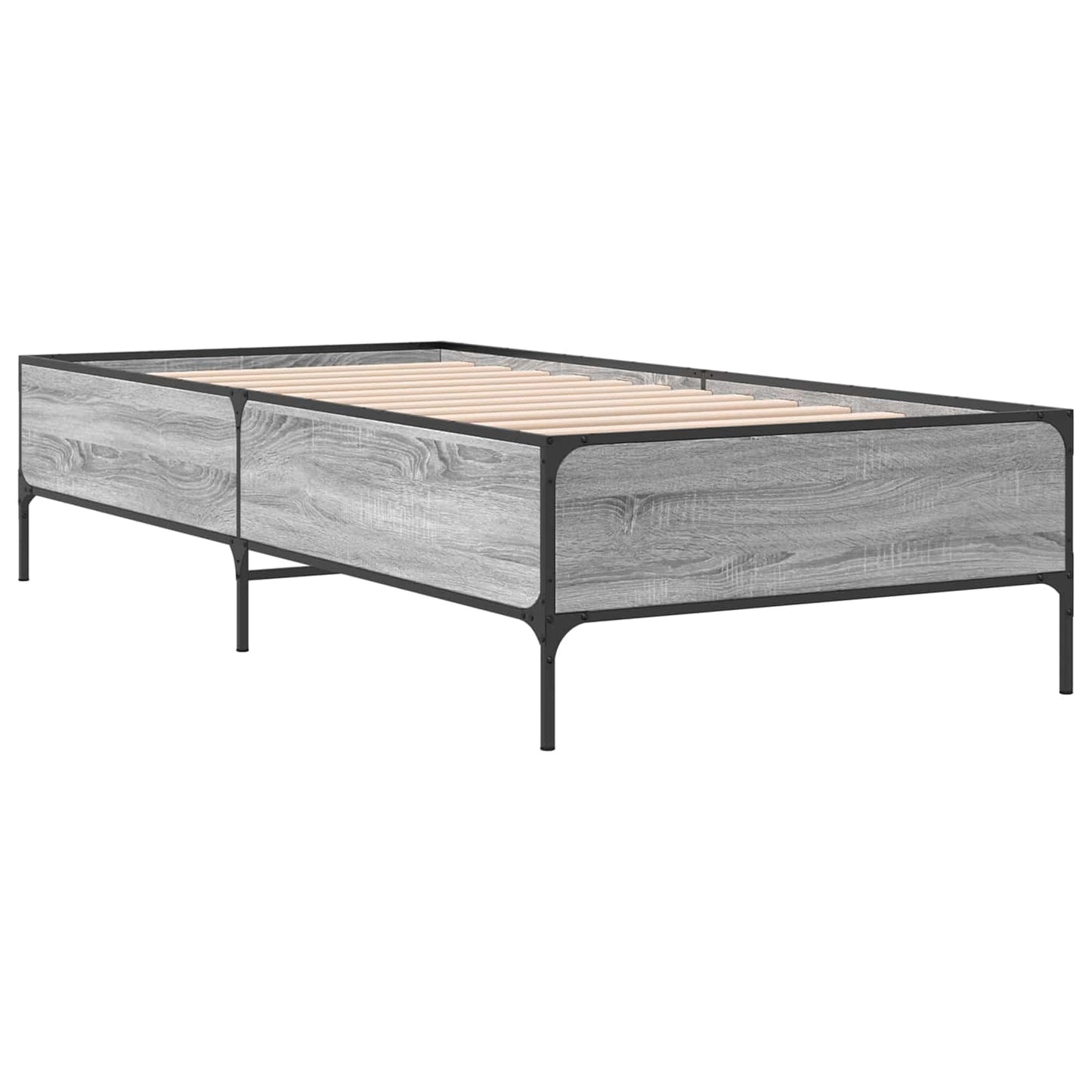 vidaXL Bed Frame Grey Sonoma 80 x 200 cm Engineered Wood