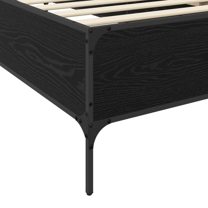 vidaXL Bed Frame Black Oak 80 x 200 cm Engineered Wood