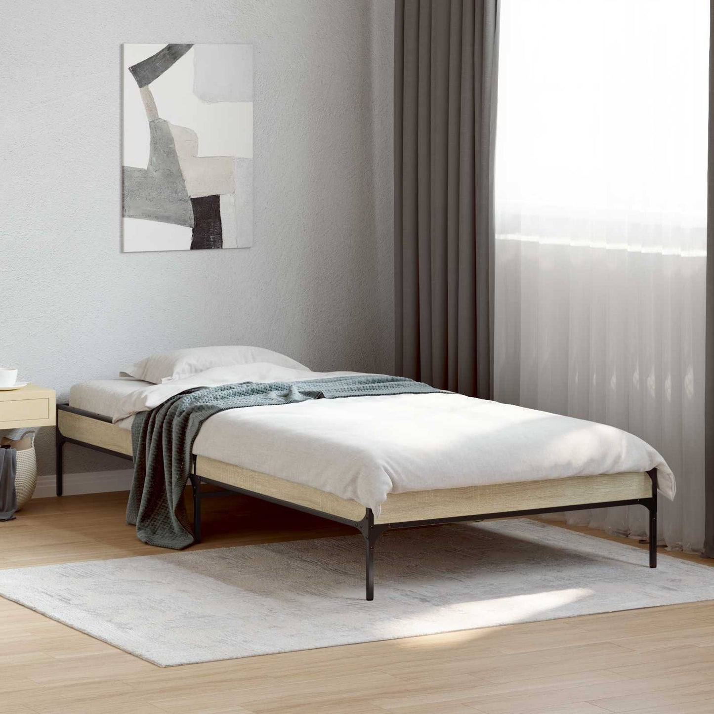 vidaXL Bed Frame Sonoma Oak 80 x 200 cm Engineered Wood