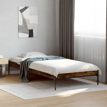 vidaXL Bed Frame Smoke Oak 80 x 200 cm Engineered Wood