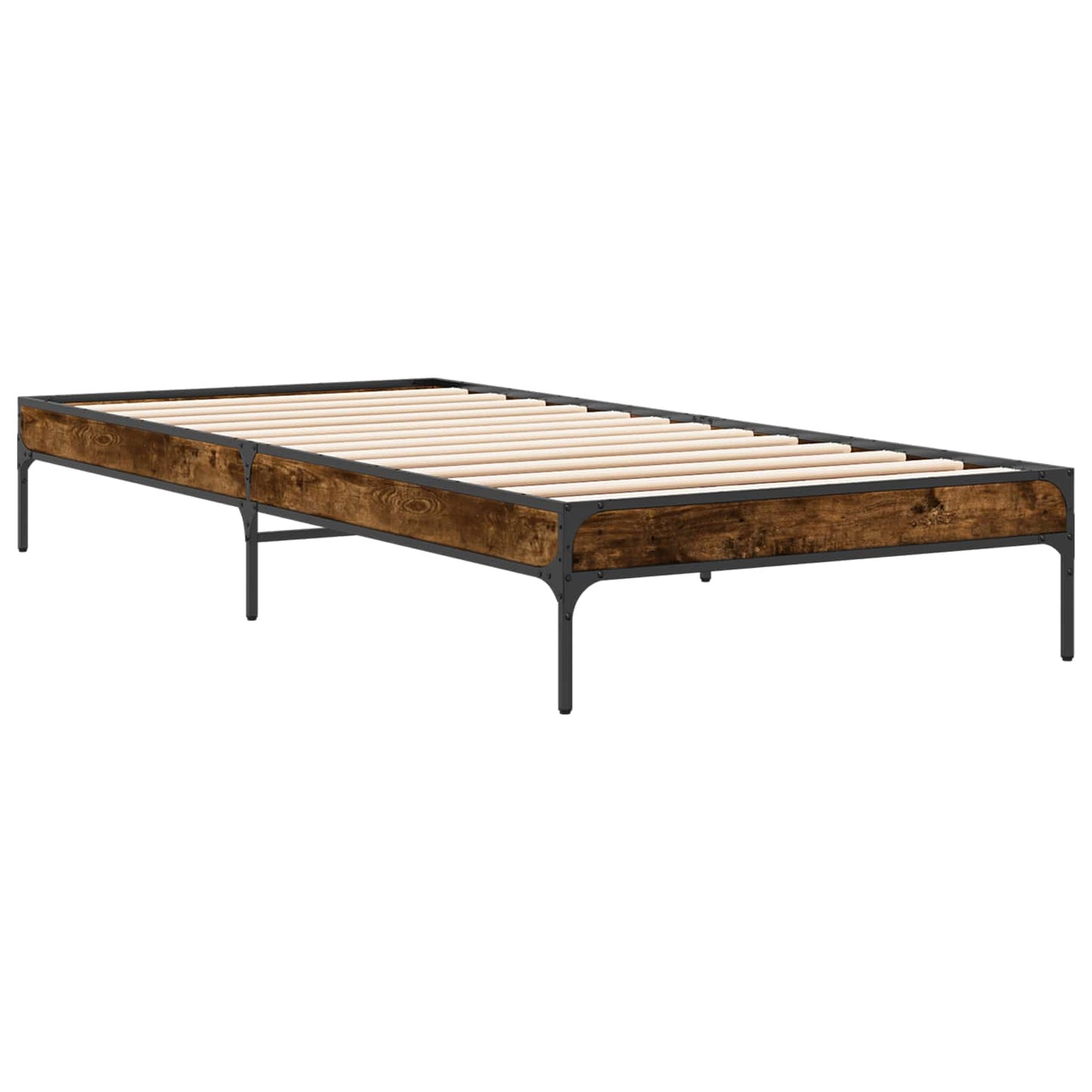 vidaXL Bed Frame Smoke Oak 80 x 200 cm Engineered Wood