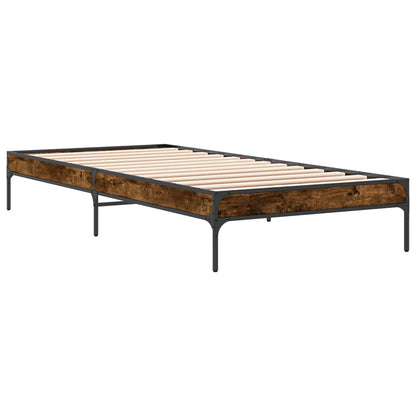vidaXL Bed Frame Smoke Oak 80 x 200 cm Engineered Wood