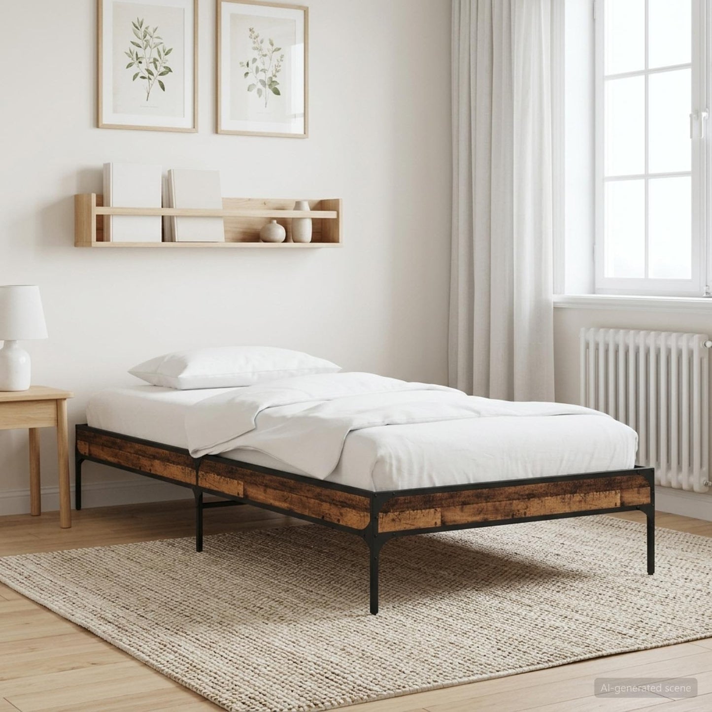 vidaXL Bed Frame Old Wood 80 x 200 cm Engineered Wood