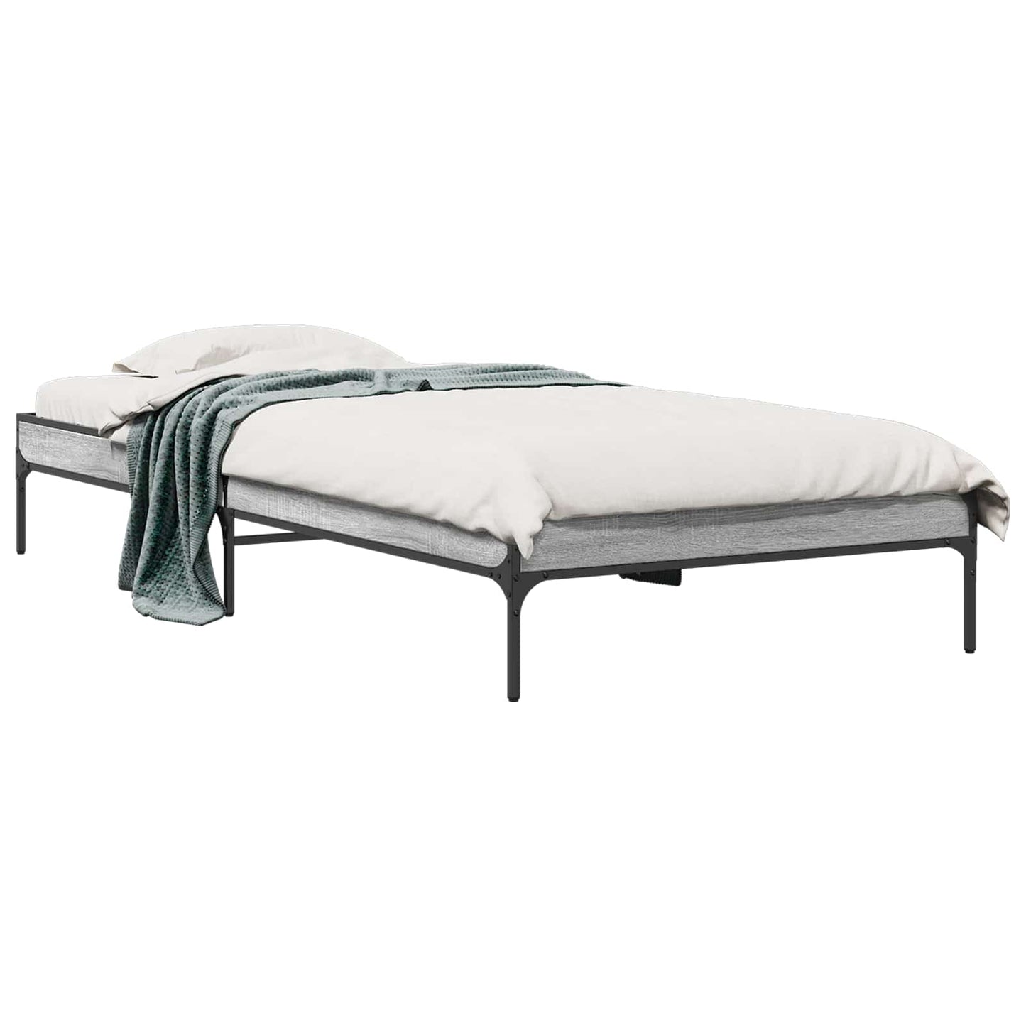vidaXL Bed Frame Grey Sonoma 80 x 200 cm Engineered Wood