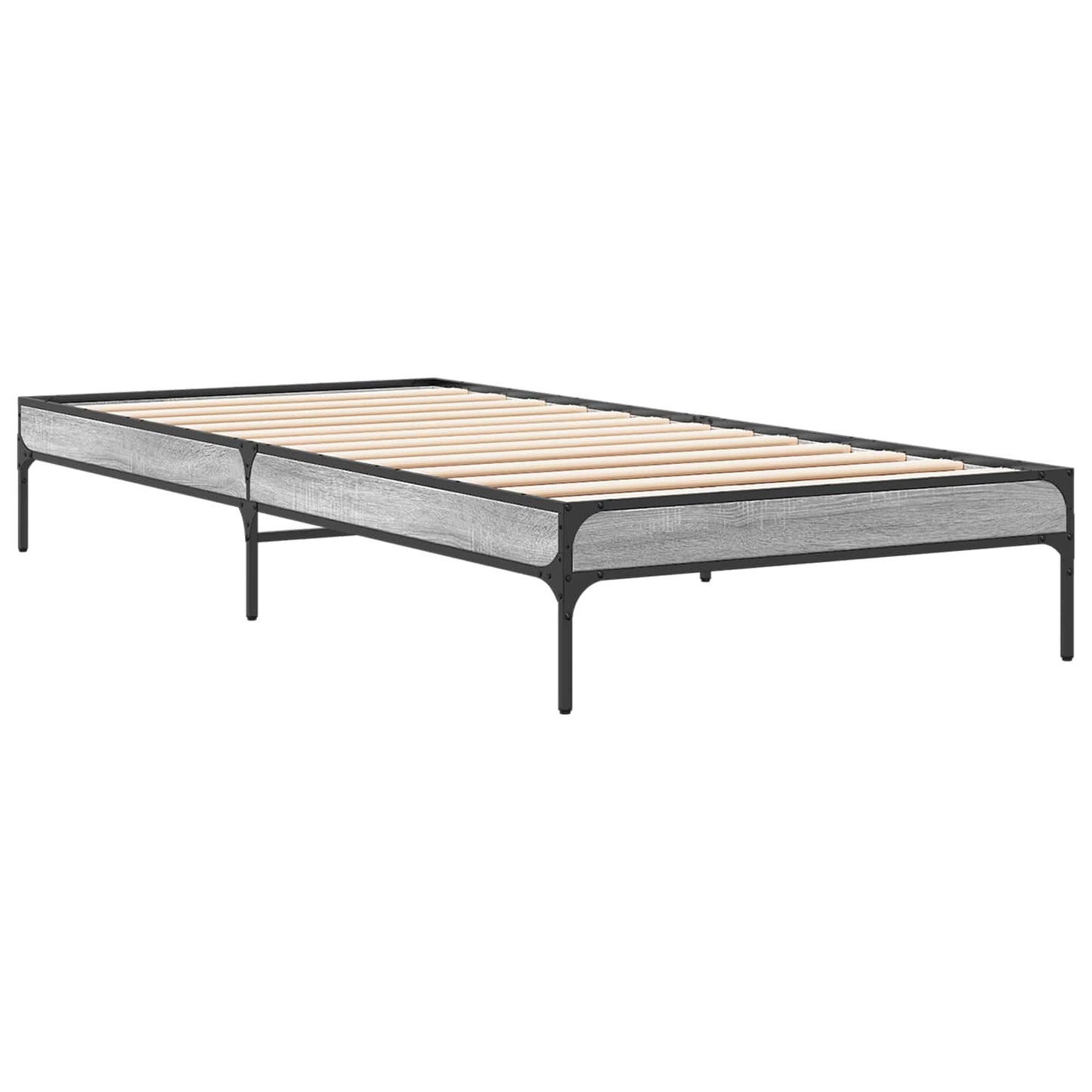 vidaXL Bed Frame Grey Sonoma 80 x 200 cm Engineered Wood