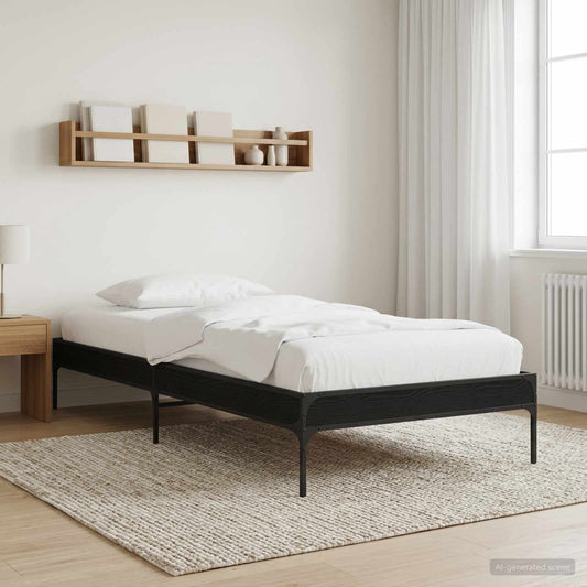 vidaXL Bed Frame Black Oak 80 x 200 cm Engineered Wood
