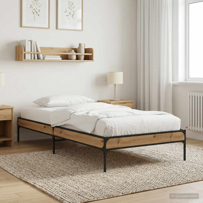 vidaXL Bed Frame Artisan Oak 80 x 200 cm Engineered Wood