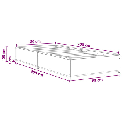 vidaXL Bed Frame Sonoma Oak 80 x 200 cm Engineered Wood
