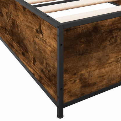 vidaXL Bed Frame Smoked Oak 80 x 200 cm Engineered Wood