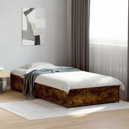 vidaXL Bed Frame Smoked Oak 80 x 200 cm Engineered Wood