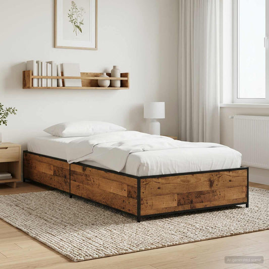 vidaXL Bed Frame Old Wood 80 x 200 cm Engineered Wood