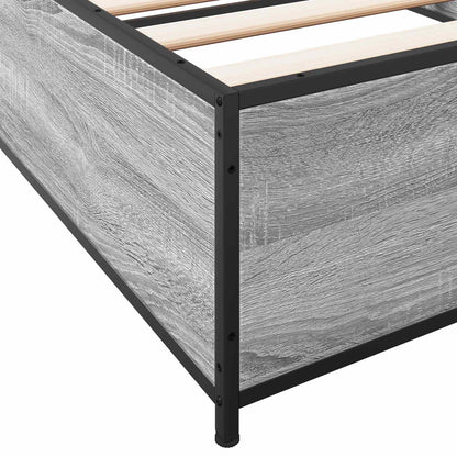 vidaXL Bed Frame Grey Sonoma 80 x 200 cm Engineered Wood
