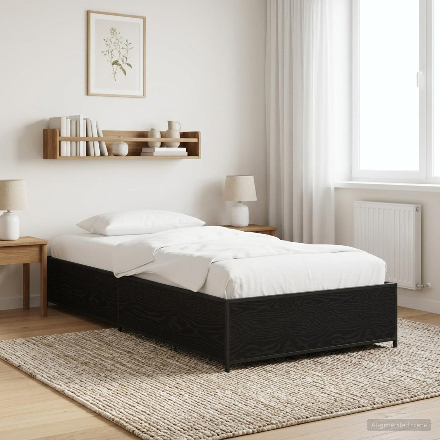 vidaXL Bed Frame Black Oak 80 x 200 cm Engineered Wood
