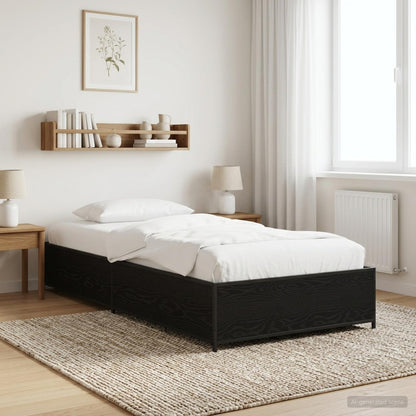 vidaXL Bed Frame Black Oak 80 x 200 cm Engineered Wood