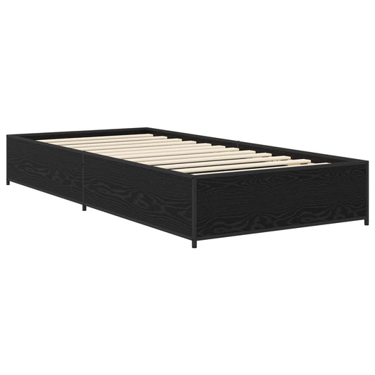 vidaXL Bed Frame Black Oak 80 x 200 cm Engineered Wood