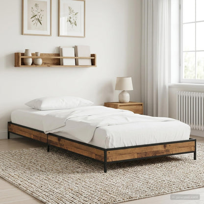 vidaXL Bed Frame Old Wood 80 x 200 cm Engineered Wood