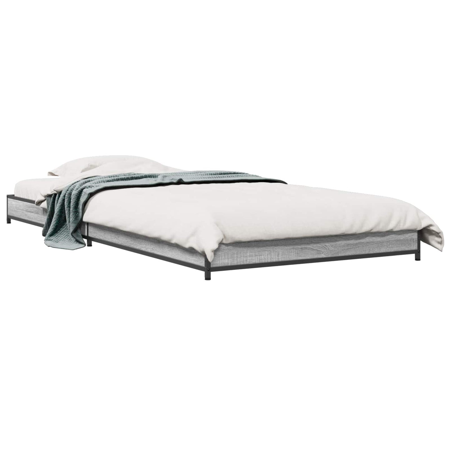 vidaXL Bed Frame Grey Sonoma 80 x 200 cm Engineered Wood